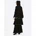 Designer abaya with multiple bell layered- Black